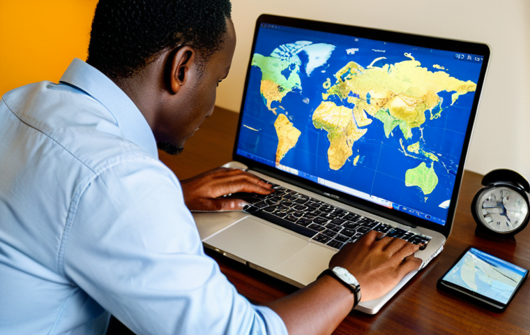 A professional-looking person, fully clothed in a modest, smart casual outfit, sits at a modern desk. On the desk, a laptop displays a flight comparison website for Rwanda, surrounded by global maps highlighting Africa and various travel guides. The person is thoughtfully focused on the screen, representing detailed travel planning and strategic flight selection. The background is a clean, well-lit home office environment. The overall image conveys organization, foresight, and comfort in travel preparation.
* **Mandatory Inclusions:** safe for work, appropriate content, fully clothed, professional, modest clothing, appropriate attire, professional dress, perfect anatomy, correct proportions, natural pose, well-formed hands, proper finger count, natural body proportions, high quality, realistic photography.
