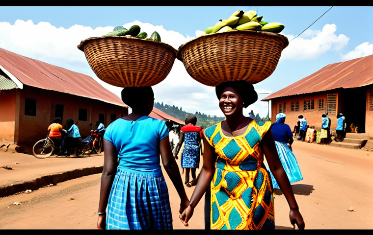 르완다의 주요 언어 - **Prompt 1: Kinyarwanda - The Heartbeat of Rwandan Daily Life**
A bustling, vibrant open-air mar...