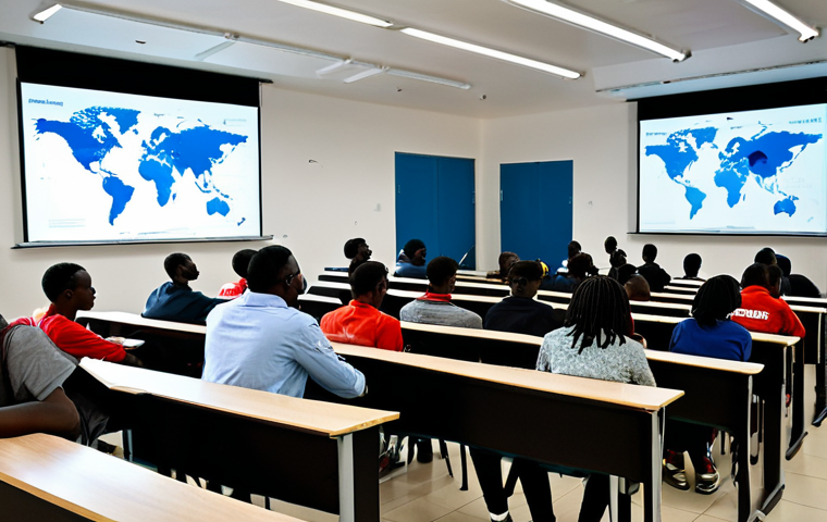 르완다의 주요 언어 - **Prompt 2: French - Echoes of a Colonial Past in Modern Kigali**
    A stately, slightly aged colon...