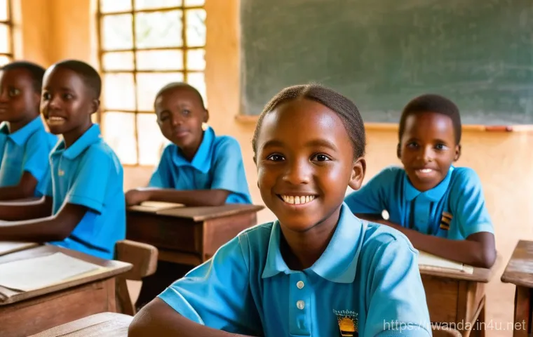 르완다에서의 글로벌 NGO 활동 - **Prompt 1: Hopeful Learning in Rwanda**
"A vibrant and clean classroom scene in rural Rwanda. A...