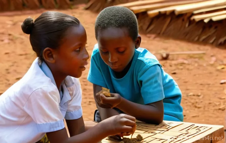 르완다의 전통 예술 교육 - **Prompt 1: Kigali's Urban Tapestry**
    "A vibrant, modern boutique hotel lobby in Kigali, Rwanda,...