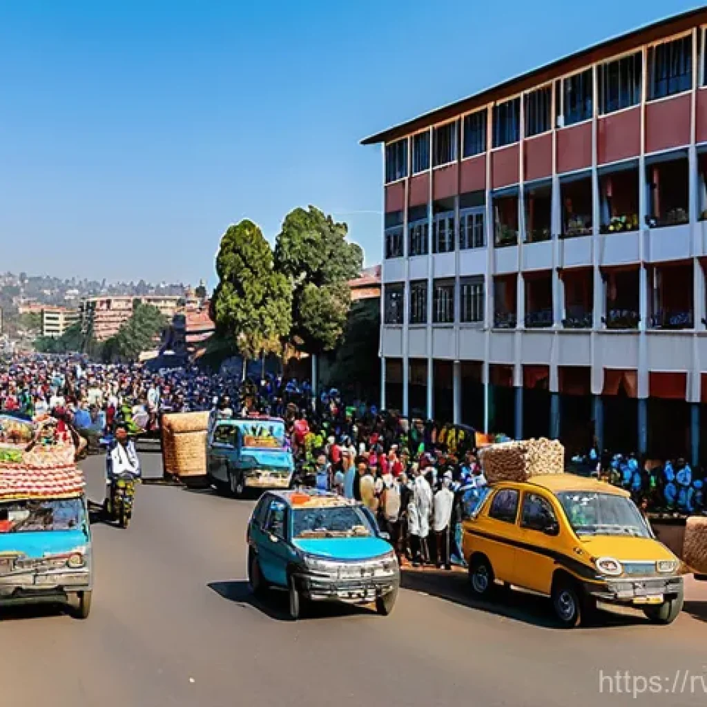 르완다와 에티오피아 비교 - **Image Prompt 1: Kigali's Modernity Meets Addis Ababa's Tradition**
A split image or diptych co...