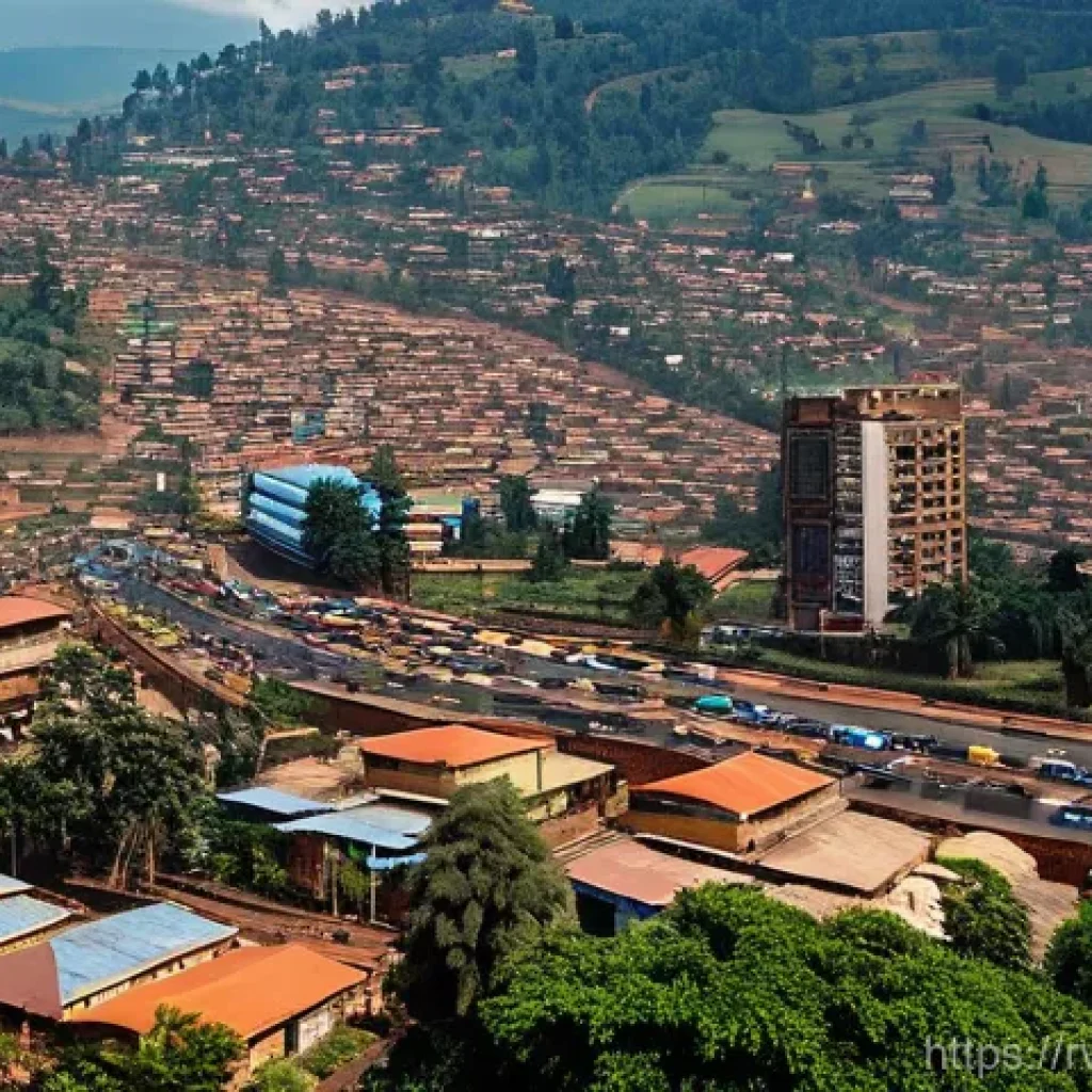 르완다의 도시 계획 - Here are three detailed image prompts in English, inspired by the provided text about Kigali's urban...