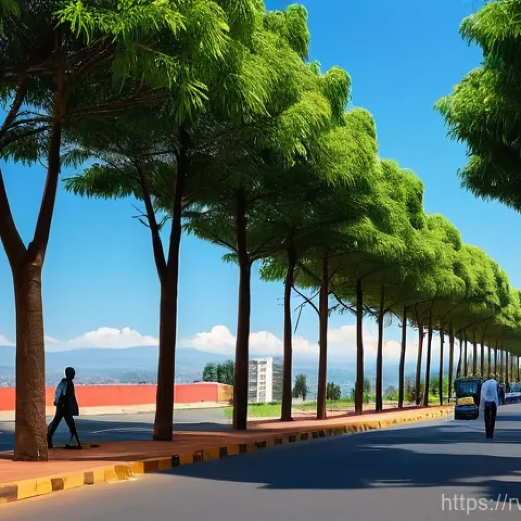 르완다와 우간다 비교 - **Image Prompt: Kigali, Rwanda - The Clean and Modern African City**
"A wide-angle, vibrant, day...