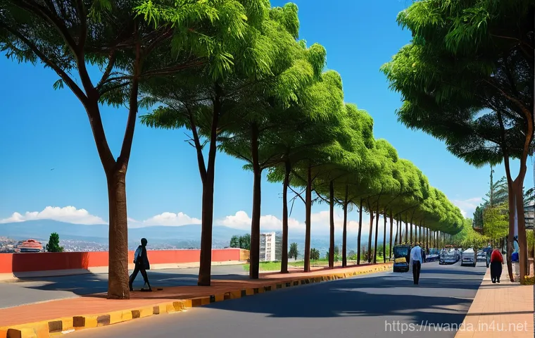 르완다와 우간다 비교 - **Image Prompt: Kigali, Rwanda - The Clean and Modern African City**
"A wide-angle, vibrant, day...