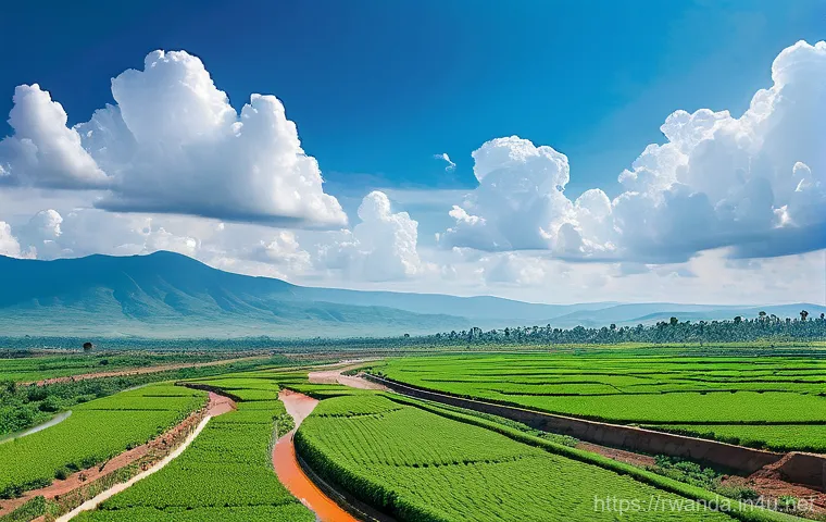 르완다 정부 프로젝트 - A Rwandan mother, father, and their young child stand proudly next to a healthy, adolescent dairy co...