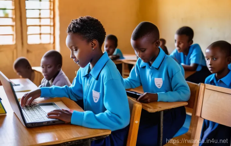 르완다 정부 프로젝트 - A vast landscape in Rwanda dramatically transformed from arid, sandy earth (visible in the backgroun...