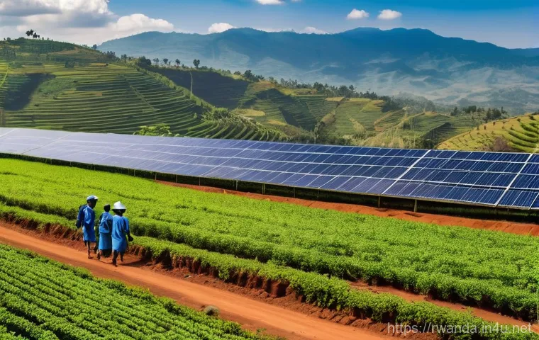 르완다와 아프리카 개발은행 - **Prompt:** A vibrant, futuristic cityscape of Kigali, Rwanda, at dusk. Modern, sleek skyscrapers wi...