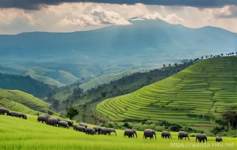 르완다에서의 여행 준비 가이드 - A vibrant and bustling street market scene in Kigali, Rwanda. Local vendors, dressed in colorful clo...