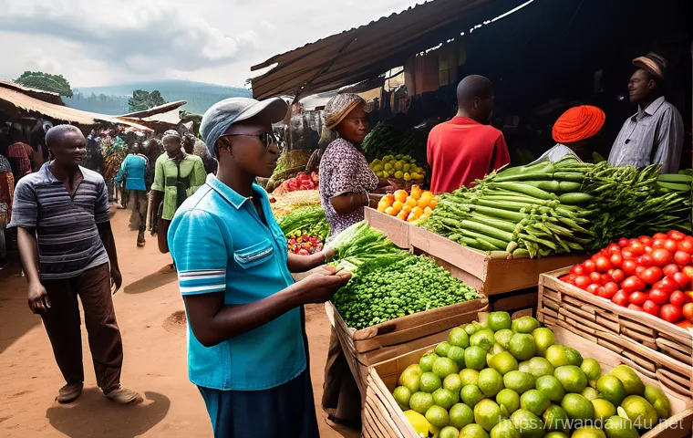 르완다에서의 환율 정보 - A picturesque landscape of Rwanda, featuring rolling green hills and a clear sky, with a visible seg... 르완다에서의 환율 정보 - A picturesque landscape of Rwanda, featuring rolling green hills and a clear sky, with a visible seg...