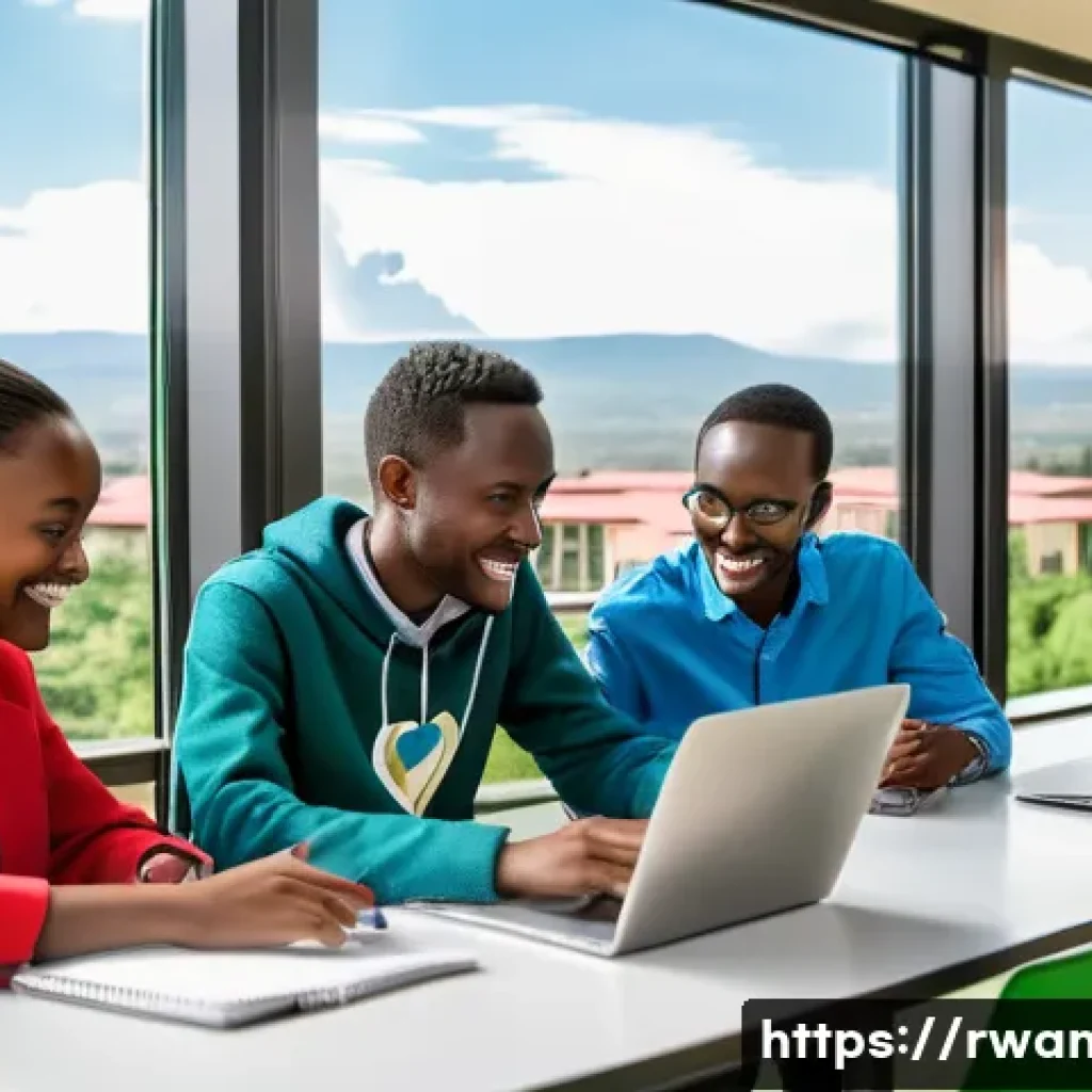 르완다 주요 대학 - **Image Prompt 1: "The Heart of African Innovation"**
A vibrant, modern university campus scene ...